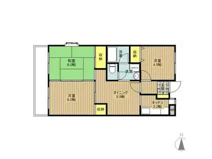 メゾンリビエール(3DK/3階)の間取り写真