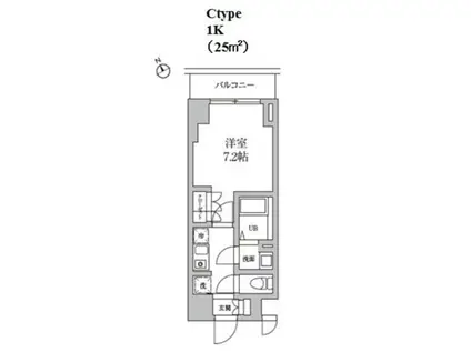 レジディア日本橋馬喰町II(1K/6階)の間取り写真