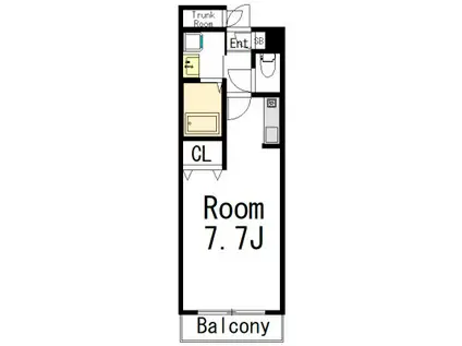 メゾンジャルダン(1K/2階)の間取り写真