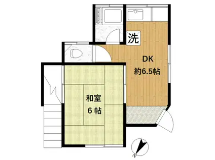 荒井荘(1DK/1階)の間取り写真