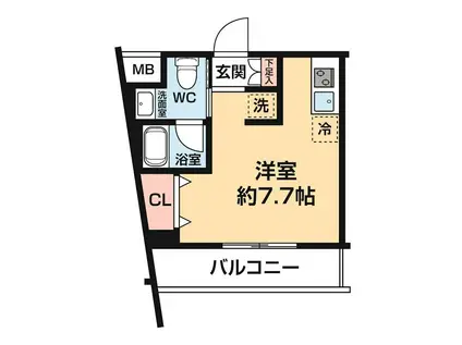 アルコバレーノ カワサキ ウエスト(ワンルーム/2階)の間取り写真