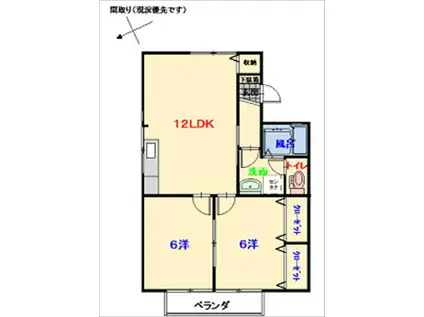 サンシャイン・ヴィラA(2LDK/1階)の間取り写真