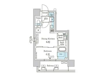 パークアクシス上野イースト パークアクシス上野イースト(1DK/11階)の間取り写真