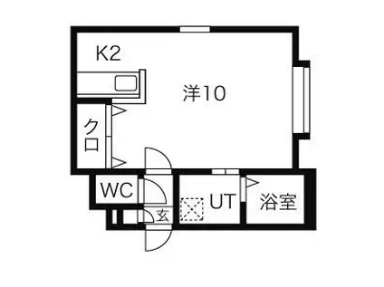 ティエルノルース(1K/2階)の間取り写真
