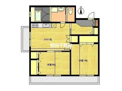 天神ビル(2DK/5階)の間取り写真