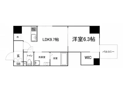 パウゼ堺筋(1LDK/8階)の間取り写真