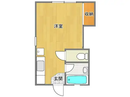 ダイヤメイトM(ワンルーム/2階)の間取り写真