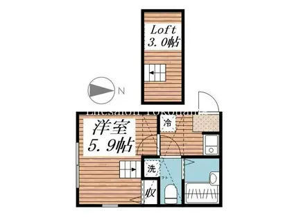カントリー西横浜(1K/2階)の間取り写真