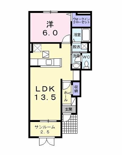 プラティーノ(1LDK/1階)の間取り写真