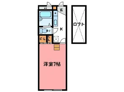 シーサイド明石(1K/2階)の間取り写真