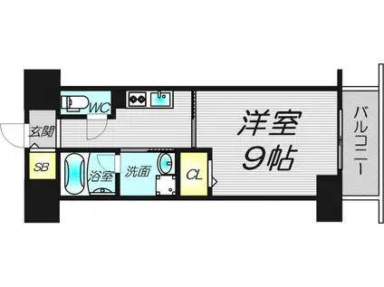 ドゥーエ立売堀(1K/2階)の間取り写真