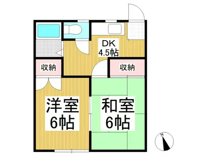 春原ハイツ(2K/2階)の間取り写真