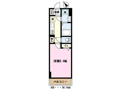 スアヴィス鳩ケ谷(1K/10階)の間取り写真