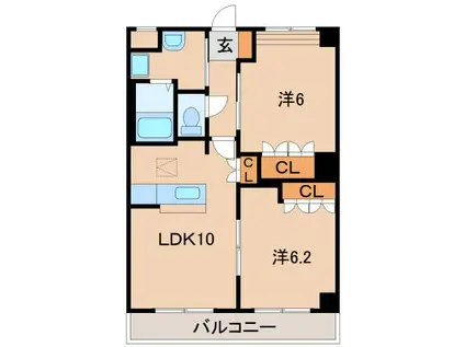 プランドールM&N(2LDK/1階)の間取り写真