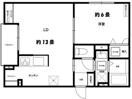 エルデ武蔵小山B(1LDK/3階)の間取り写真
