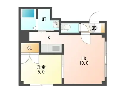ナチュレ白石(1LDK/1階)の間取り写真