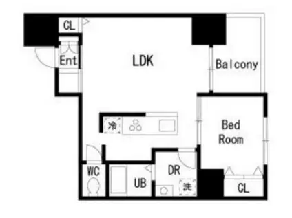 溝口レジデンス(1LDK/5階)の間取り写真