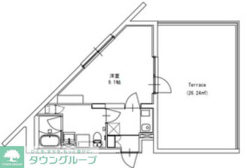 BARK LANE KAMINOGE(1K/3階)の間取り写真
