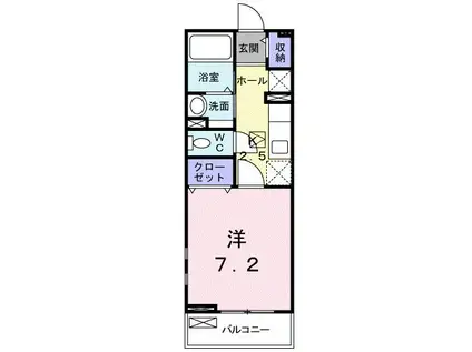 カーザ アマレーロ(1K/1階)の間取り写真