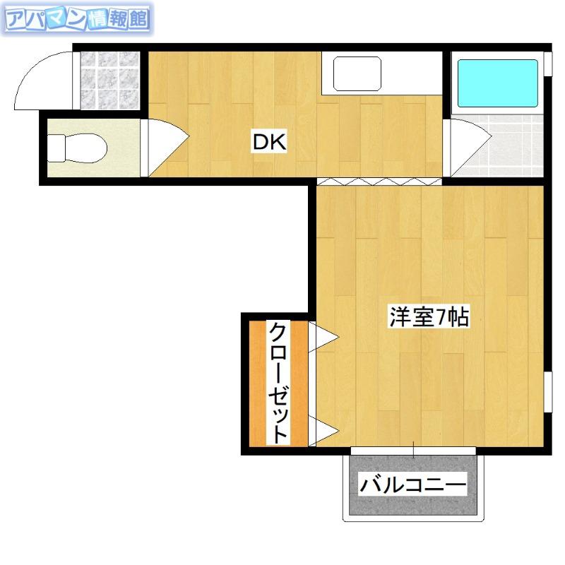スマートネス小針台(1K/2階)の間取り写真