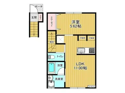 LE RIONA(1LDK/2階)の間取り写真