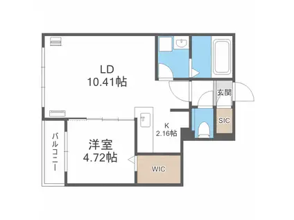 EFFECT北15条(1LDK/4階)の間取り写真