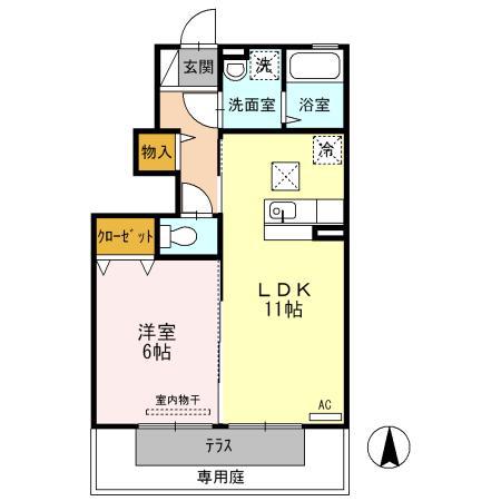 サント カンパーニュ(1LDK/1階)の間取り写真