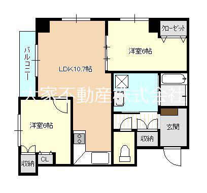 GLANZ小川II(2LDK/2階)の間取り写真
