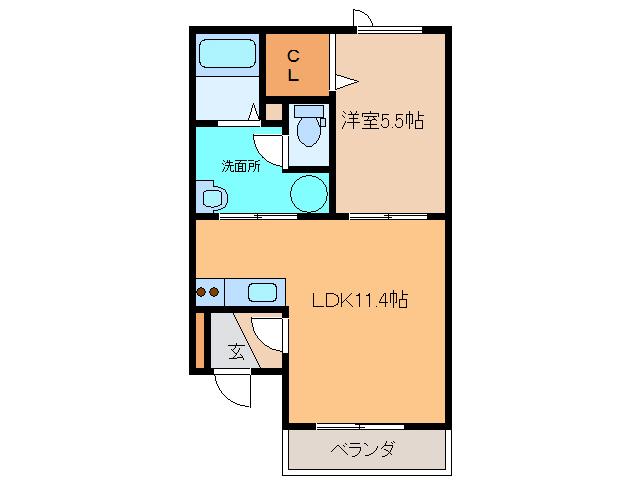 コリエンテ イースト(1LDK/2階)の間取り写真