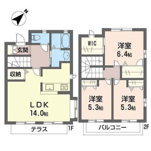ホフケ羽衣A棟(3LDK/1階)の間取り写真