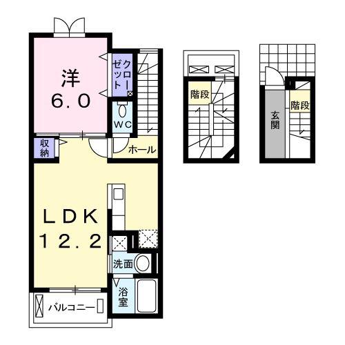 アルコバレノ(1LDK/3階)の間取り写真