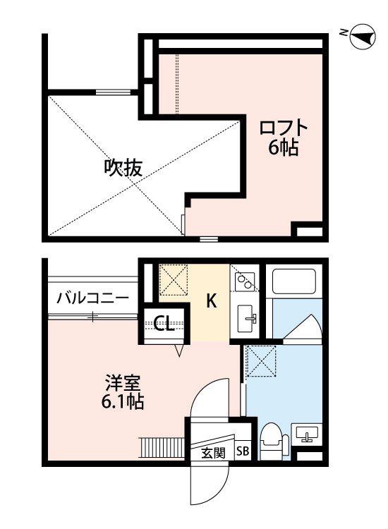 メゾンドゥセルクル(1K/1階)の間取り写真