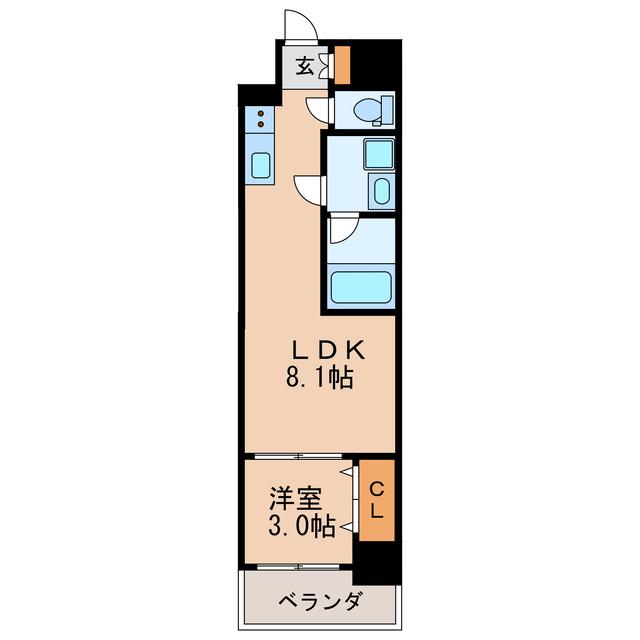 セノアタワー泉(1LDK/13階)の間取り写真
