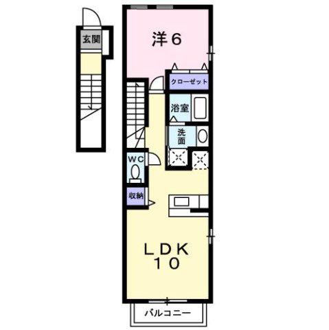 ミラベル(1LDK/2階)の間取り写真