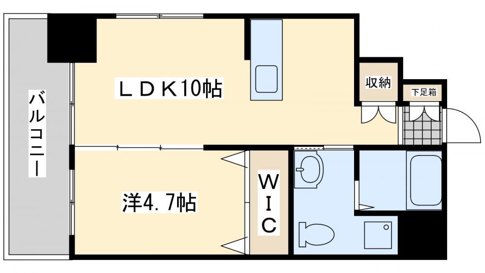BASIC B.L.D.YAHATA(1LDK/11階)の間取り写真