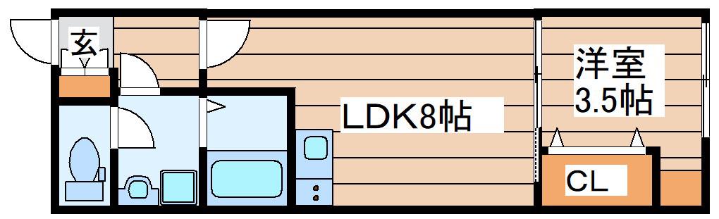 ラズワード薬師堂(1LDK/1階)の間取り写真