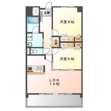 マーブル音羽館(2LDK/3階)の間取り写真
