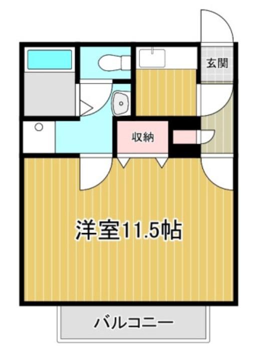 アド・ホックB(1K/1階)の間取り写真