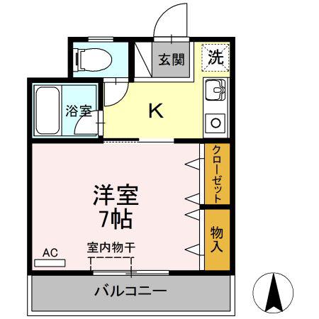 ルミナスコート(1K/2階)の間取り写真