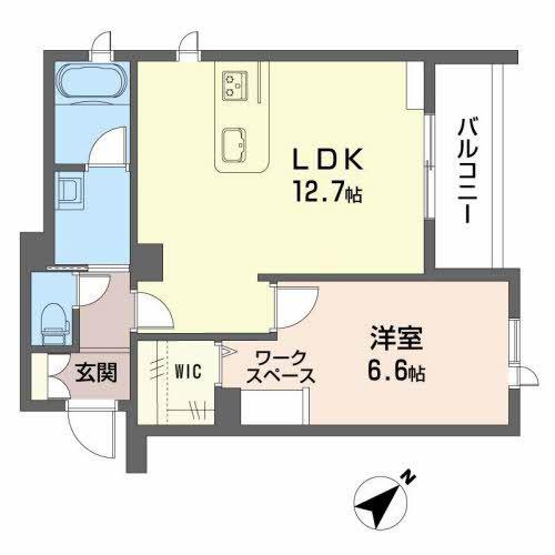 POLARIS東静岡(1LDK/3階)の間取り写真