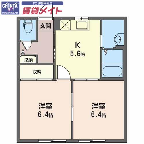 メゾンカンパーニュ(2K/1階)の間取り写真