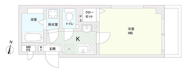 カッシーナ本所吾妻橋(1K/3階)の間取り写真