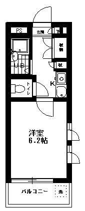 ジュネパレス市川第19(1K/2階)の間取り写真