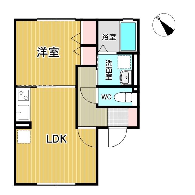 ハイム錦町(1LDK/1階)の間取り写真