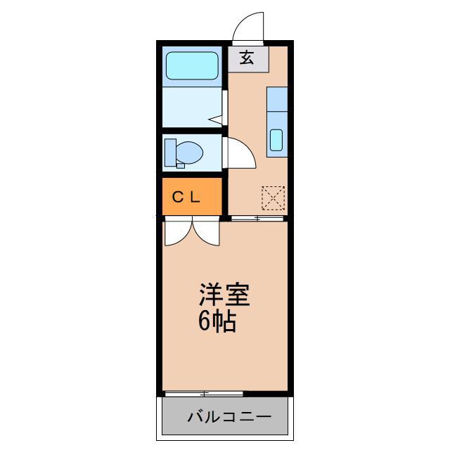 プランタンハイツ峰(1K/1階)の間取り写真