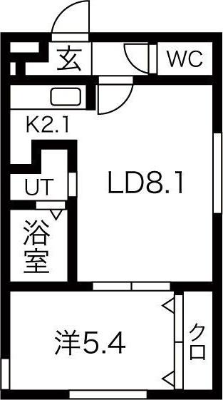 WIND HILLS(1LDK/2階)の間取り写真