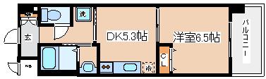 ウエストアヴェニュー(1DK/2階)の間取り写真