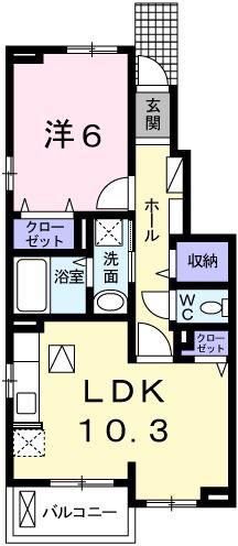 シーズンズ コンフォートI(1LDK/1階)の間取り写真