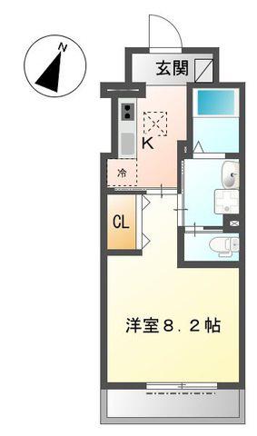 ラヴィ・K(1K/4階)の間取り写真
