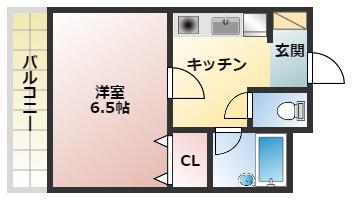 アーベントロート(1K/5階)の間取り写真